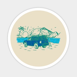 Camping nature scene Magnet